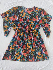 Floral Print Sheer Cove Up High Stretch Sexy Cover Up