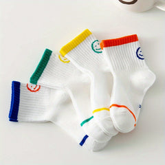 4 Pairs Kids Thin Mesh Breathable Crew Socks for Summer