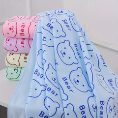 Bear Pattern Beach Towel Ultra Soft Fade Resistant Absorbent Polyester Towel