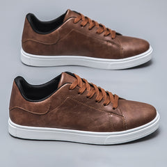 Men's Solid Skate Shoes Comfy Non Slip Casual Lace Up Sneakers