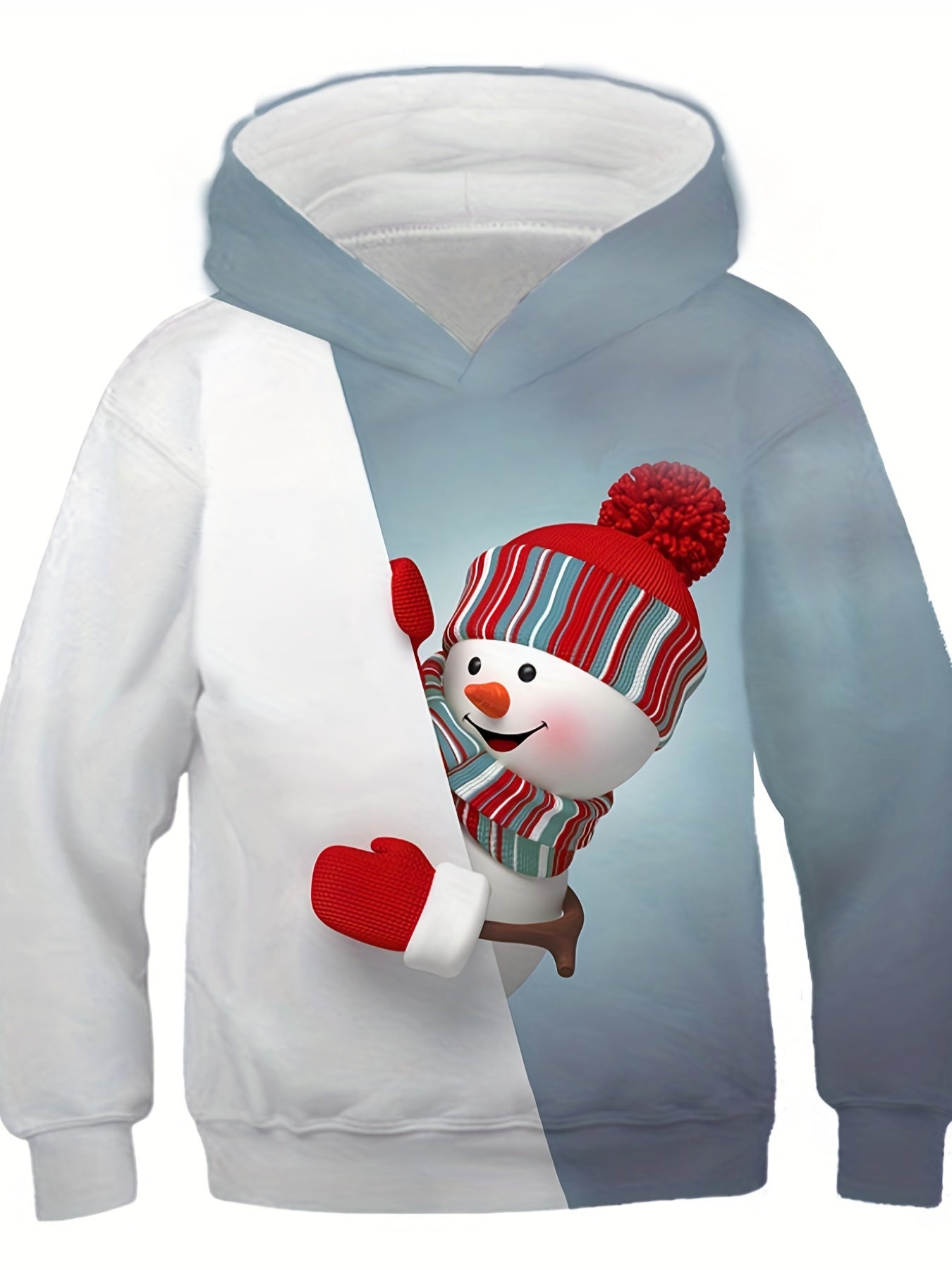 Kids 3D Christmas Snowman Hoodie Sweatshirt