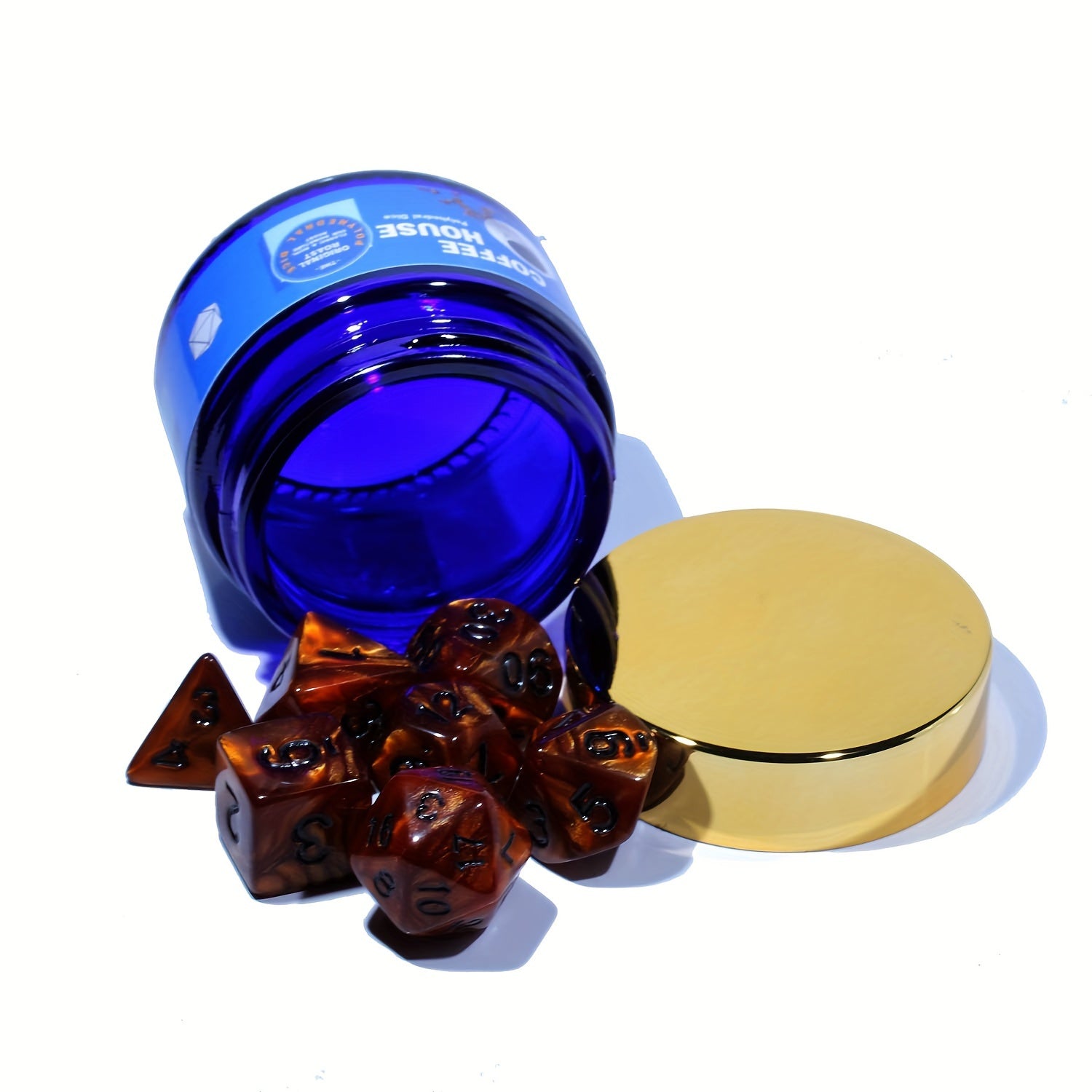 Coffee Dice Set w/ Bottle for Tabletop Games