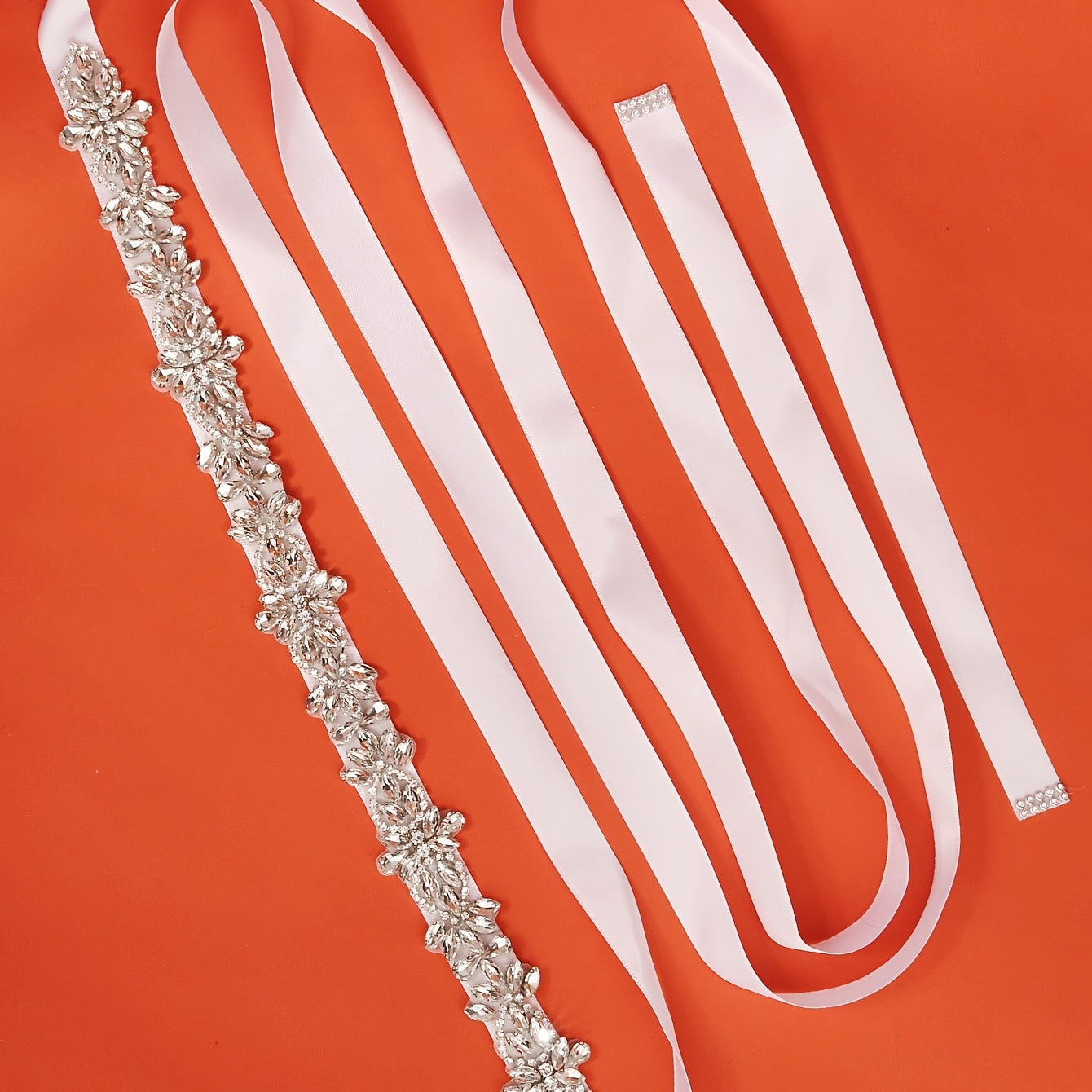 Crystal Bridal Belt with Ribbon