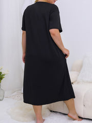 Slogan Print Short Sleeve Nightdress