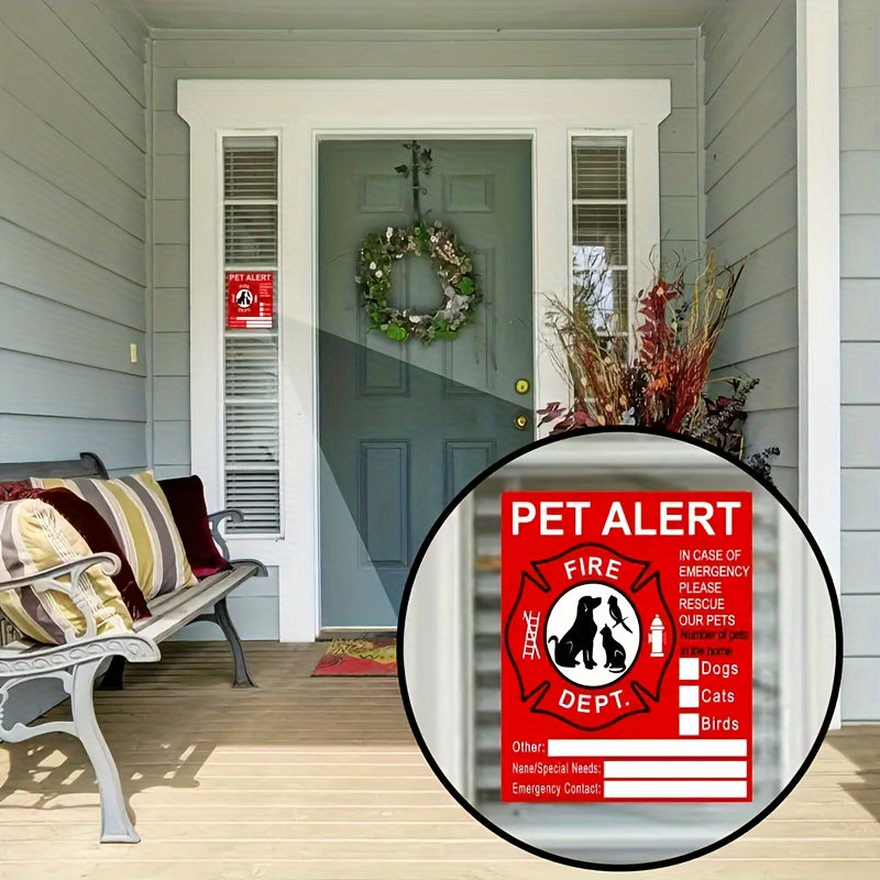 6pcs Emergency Siren And Pet Stickers - Save Our Pet Window Stickers