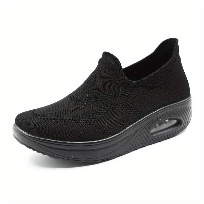 Women's Mesh Slip-On Walking Shoes Air-Cushioned Breathable Sneakers