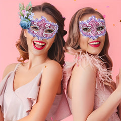2pcs Bohemian Masks - Purple Polypropylene - Masquerade & Halloween Parties