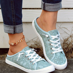 Women's Sea Lace Flower Mules Sneakers Lightweight Casual Shoes