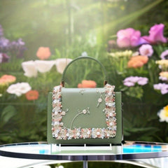 Floral Embroidery Handbags Faux Pearl Decor Crossbody Bag Sweet Purses