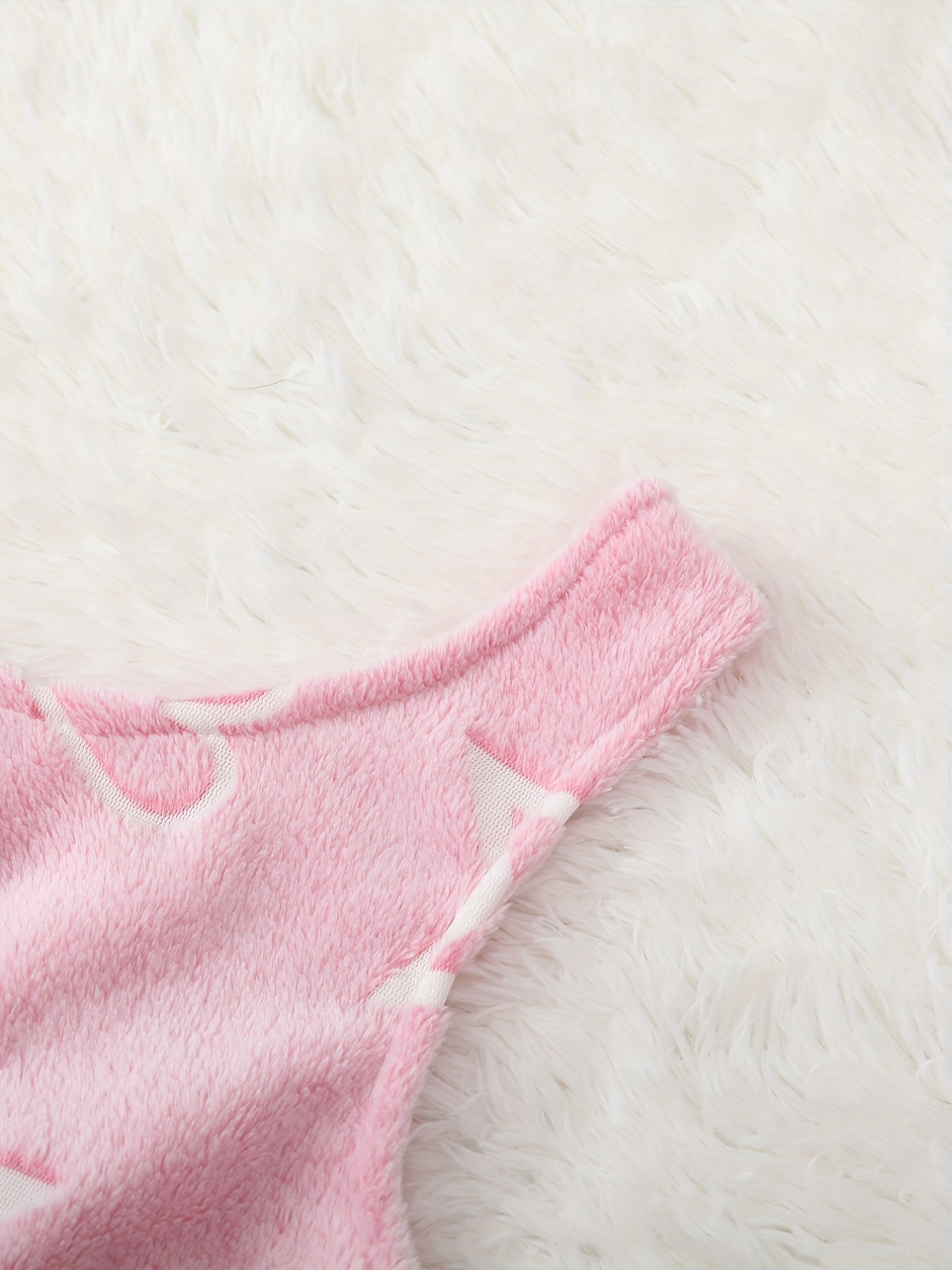 Star Pattern Plush Pajama Set Sleeveless Crop Top & Loose Pants