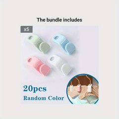 20pcs Heavy Duty Cascading Hanger Extension Hooks with Plastic Hanger Connectors