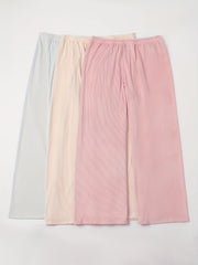 3 Pack Plus Size Velvet Lounge Bottoms Set High Waisted Pajama Trousers