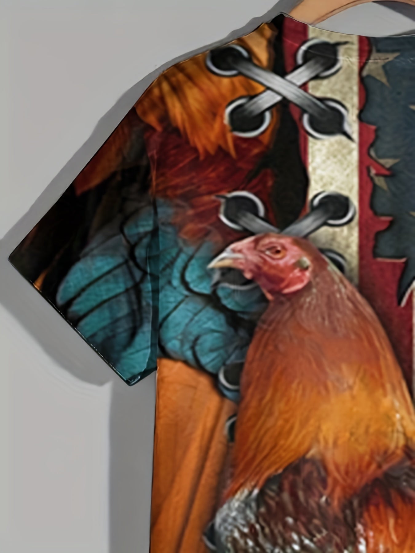 Patriotic Rooster Graphic Tee 3D Print Active Novelty Shirt