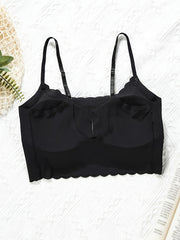 Scallop Trim Wireless Bra Full Coverage Lingerie