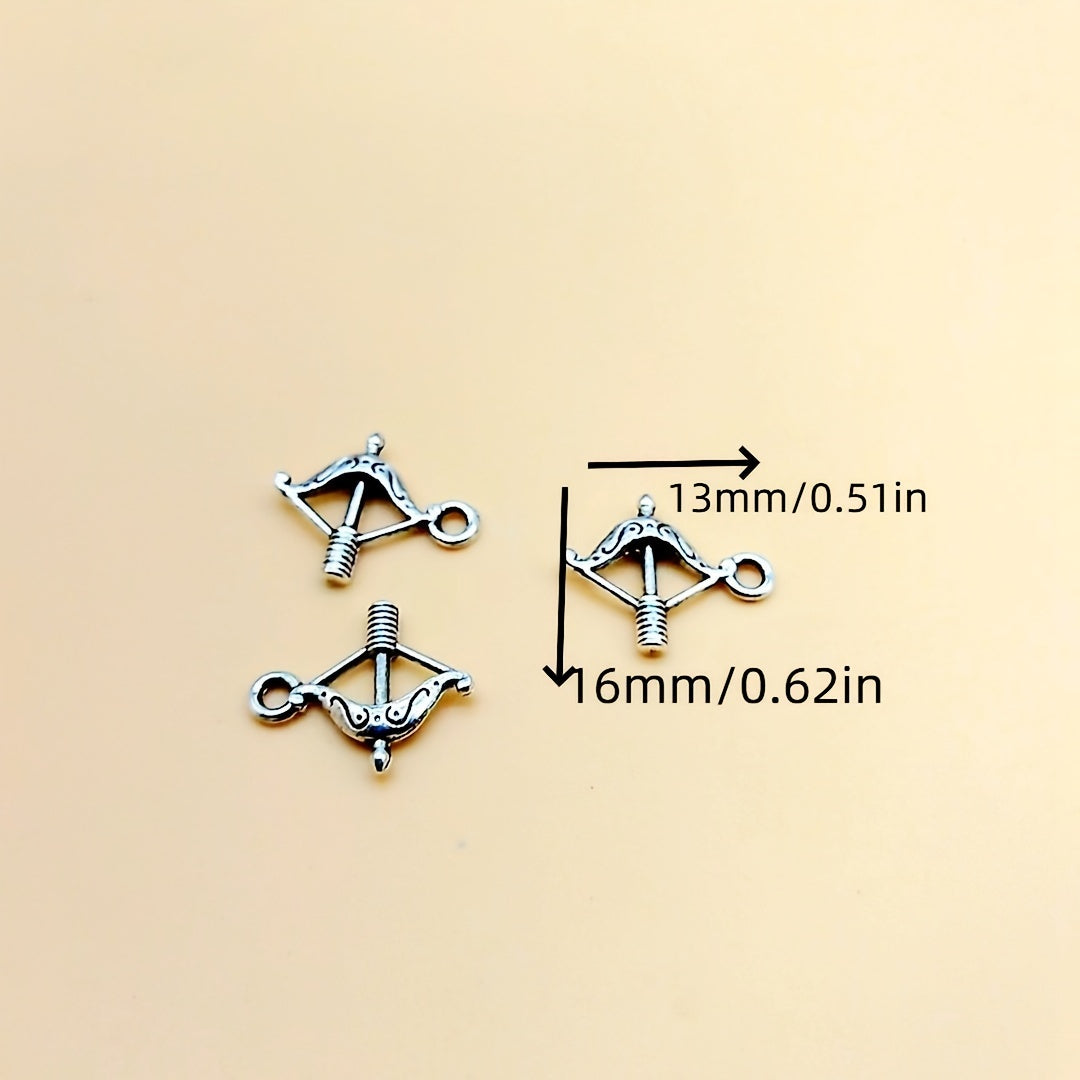 10pcs Silver Archery Earrings Pendants Vintage Arrow Charms for DIY Jewelry