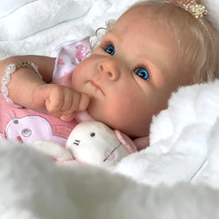 Realistic Reborn Baby Doll Lifelike Newborn with Hand Rooted Blond Hair