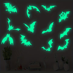 Halloween Luminous Bat Wall Stickers Self Adhesive