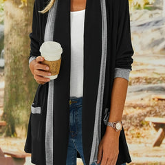 Women's Block Long Sleeve Cardigan for Fall/Winter