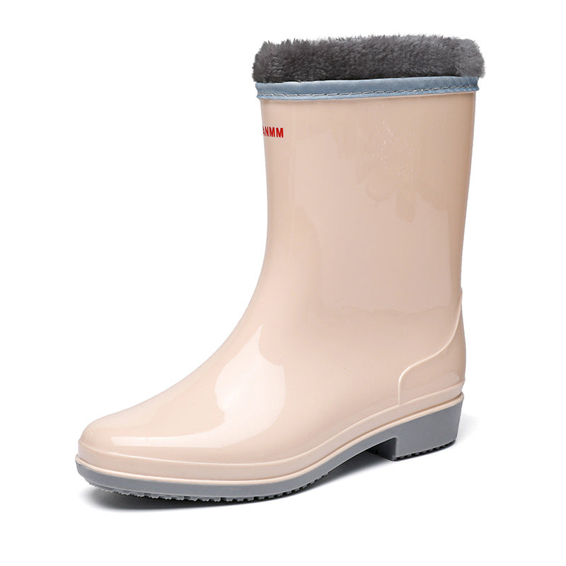 Women's Thermal Rain Boots Fleece Waterproof Booties