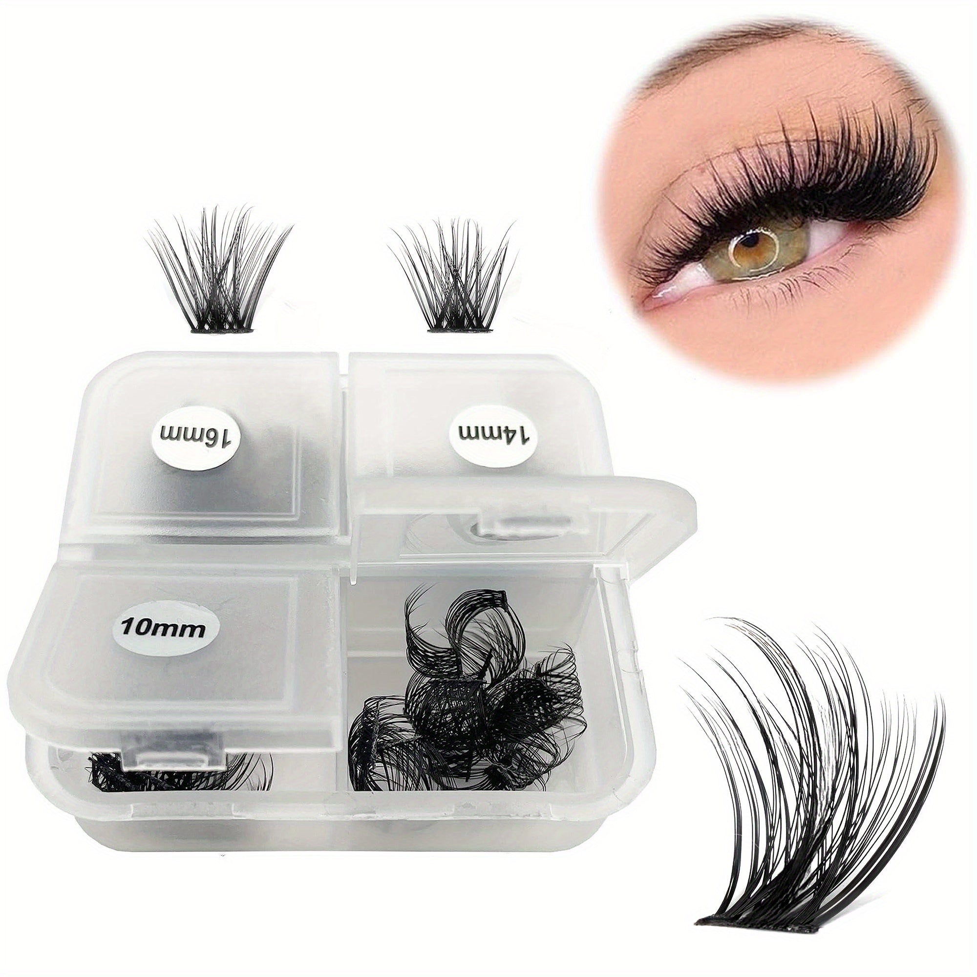 D Curling DIY Lash Extension 96pcs Individual Eyelash Clusters 10-16mm