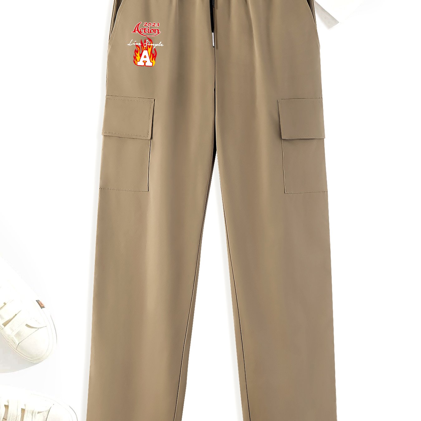 Retro Pattern Cargo Pants Men's Trousers