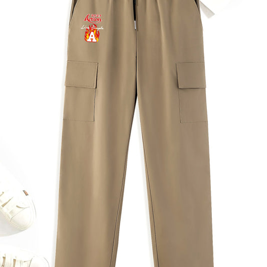 Retro Pattern Cargo Pants Men's Trousers