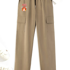 Retro Pattern Cargo Pants Men's Trousers