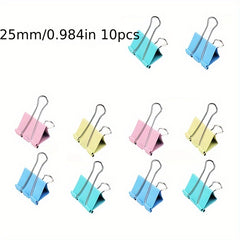 10pcs Colorful Metal Paper Clips 25mm19mm 15mm Loose leaf Clip Stationery