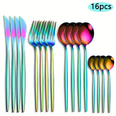 16pcs Stainless Steel Portuguese Dinnerware Set - Dining Flatware Set