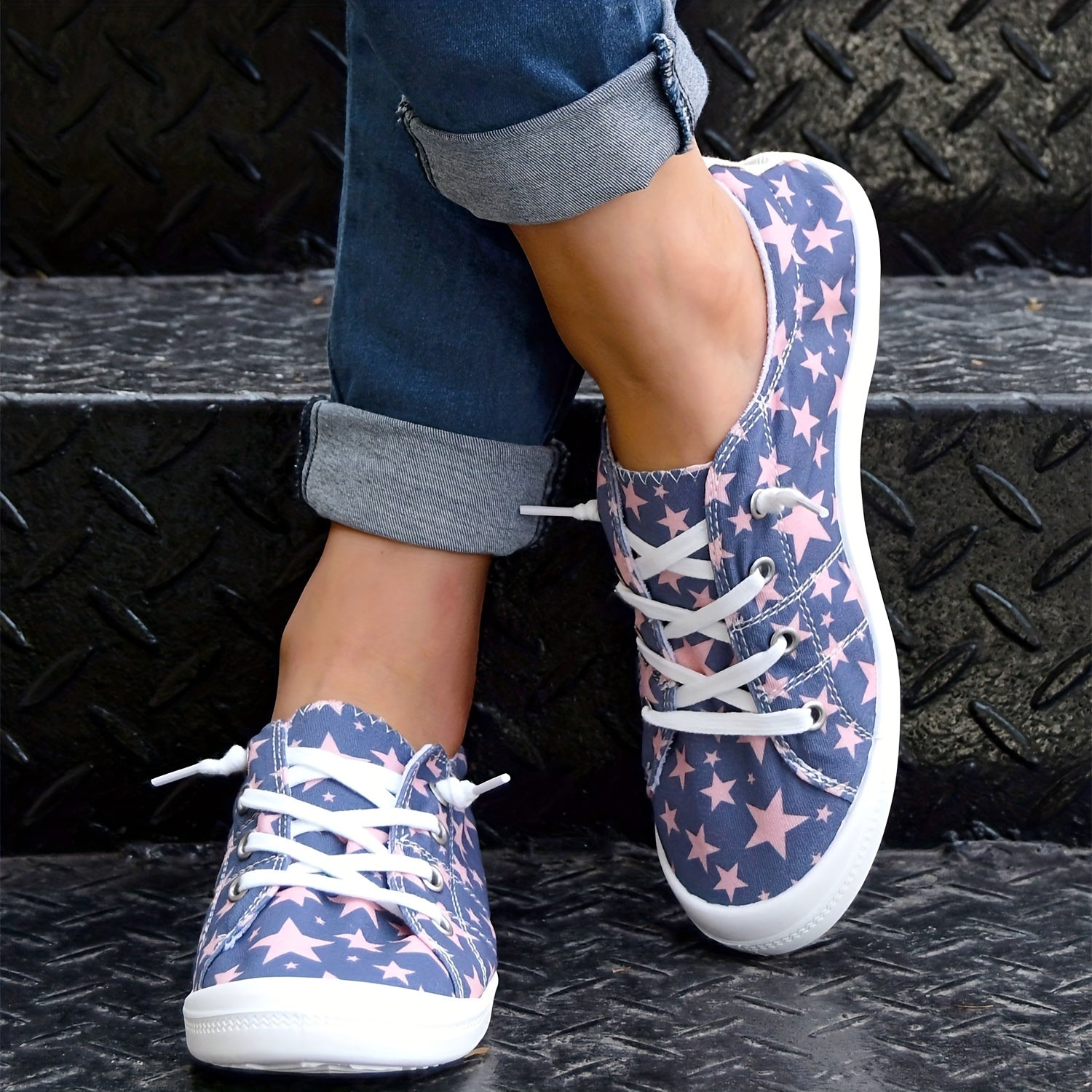 Star Pattern Flat Shoes Women's Shallow Mouth Casual Shoes