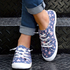 Star Pattern Flat Shoes Women's Shallow Mouth Casual Shoes
