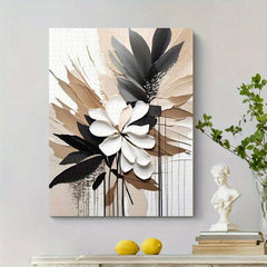 3D Brushstroke Puzzle with Petals and Brown Leaves - Home Decor Decompression