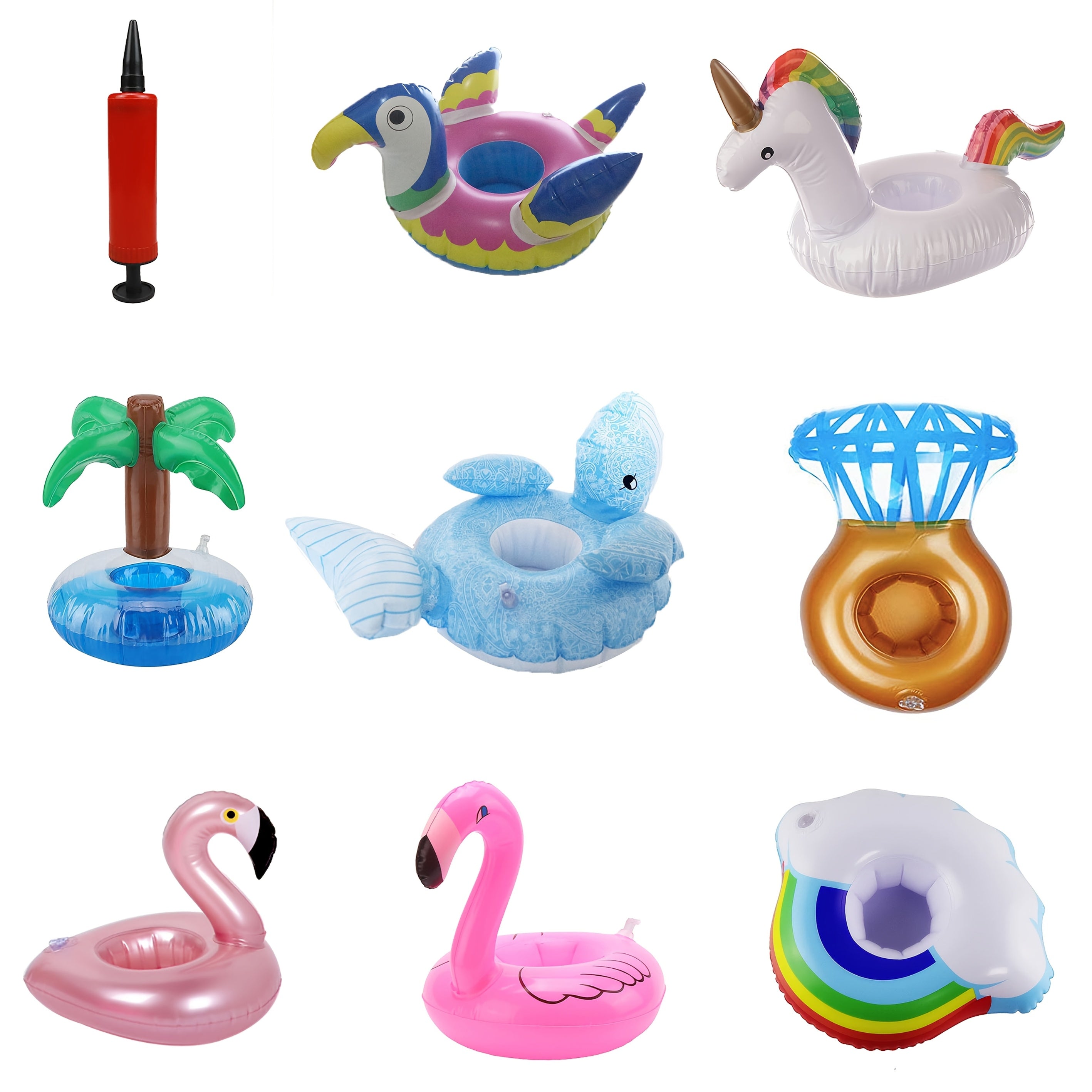 Colorful Pool Cup Holder Set - Floating Drink Tray for Swimming Pool