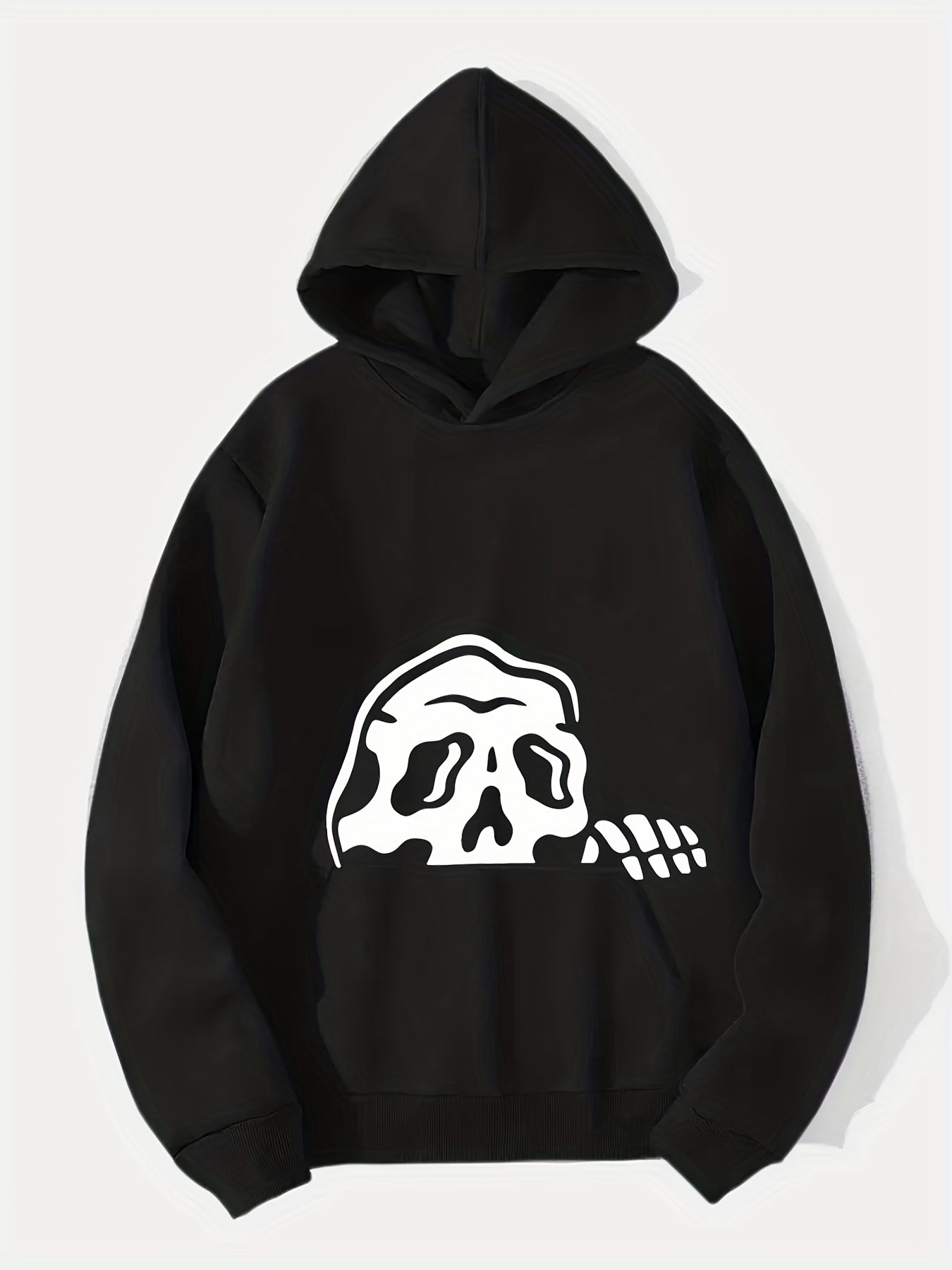 Skeleton Print Hoodie Men's Graphic Pullover Hooded Sweatshirt