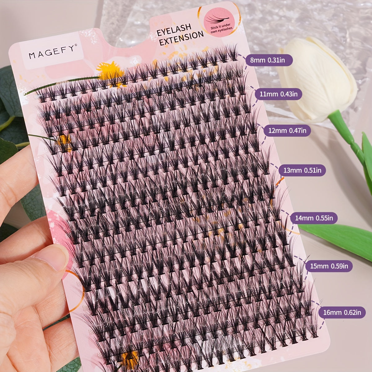280pcs Mixed Size Thick Fluffy Fishtail Grafting Eyelashes 8-16mm