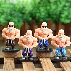 4 Pcs Old Man Anime Character Doll Figurines Model Car Ornaments