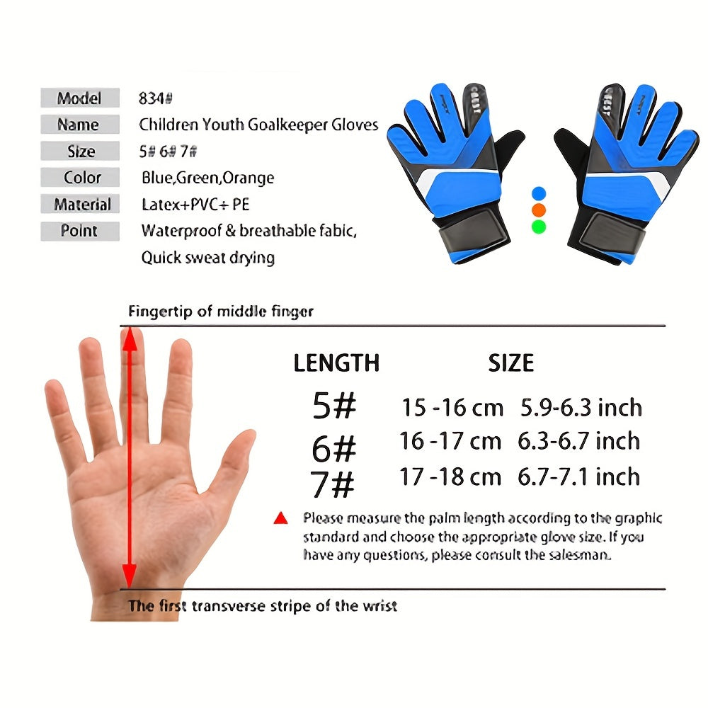 Kids Goalkeeper Gloves with Latex Padding for Protection