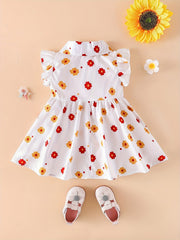Infant Baby Floral Flutter Sleeve Dress