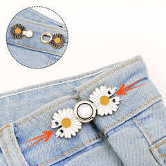 2pcs Daisy Pants Waist Buckle Elastic Adjust DIY Button Pin Sewing Supplies