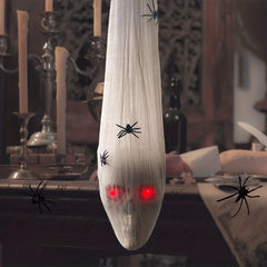 LED Skull Ornament with Red Eye and Spider - Halloween Decoration