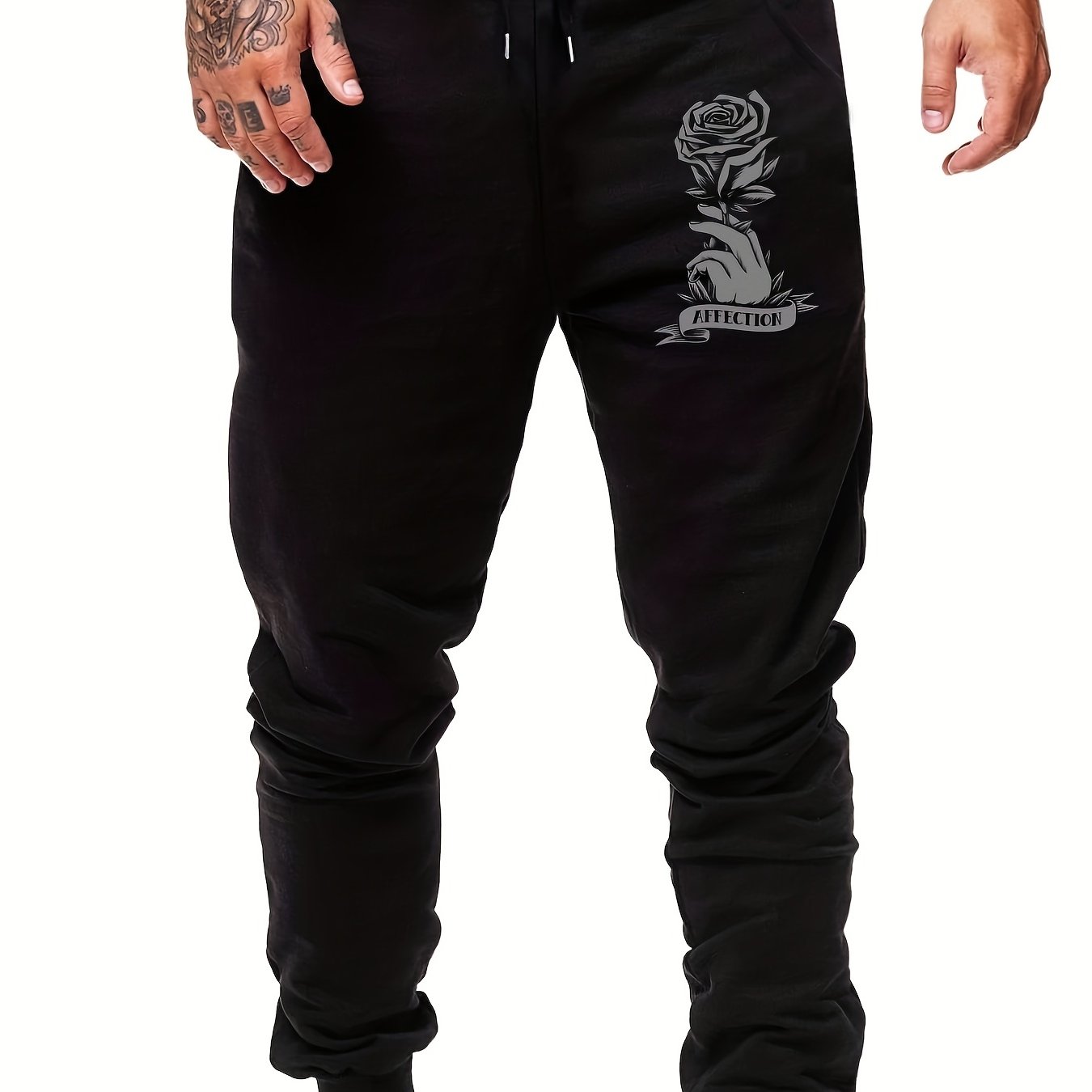 Affection Rose Men s Sports Pants Casual Drawstring Jogging Trousers