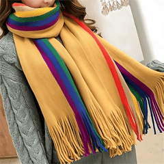 Colorful Winter Scarf With Tassel For Women Thick Shawl Wrap