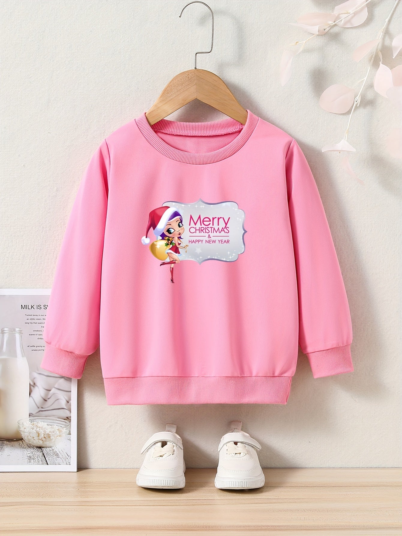 Alphabets Pattern Crew Neck Sweatshirt For Kids