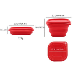 Outdoor Picnic Camping Foldable Silicone Bowl with Cover Dishwasher Safe