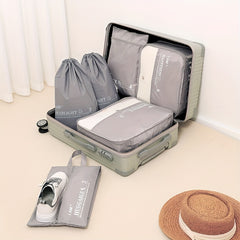 6Pcs Travel Packing Cubes Laundry Shoe Bag Organizer Set for Suitcase