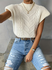 Solid Mock Neck Sweater Women's Clothing