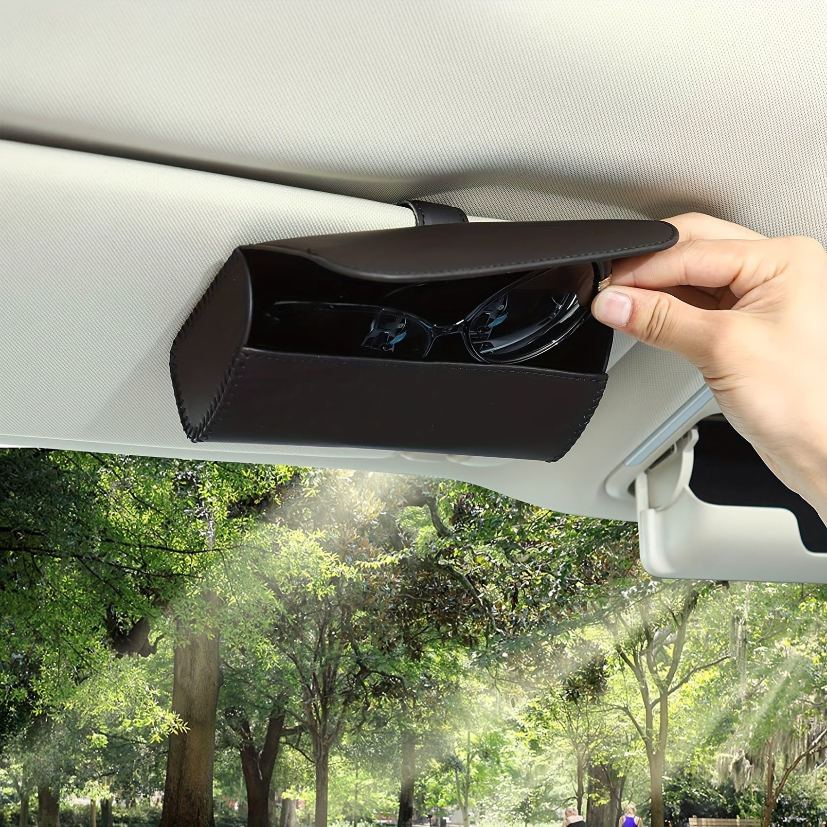 Car Glasses Box Sun Visor Storage Ticket Card Clip