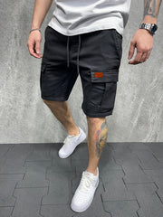 Men's Cotton Cargo Shorts with Drawstring Waist for Outdoor Activities