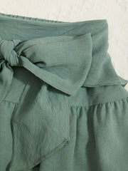 Girls Lace up Layered Casual Skirt Elastic Waist Cake Skirt