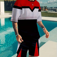 Men's 2-Piece Summer Outfit: T-Shirt & Shorts Set